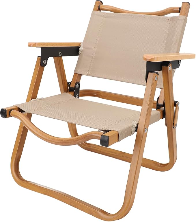 Kids Camping Chair Stylish Foldable Camp Chair for Children Under 6 Years Old for Travel Camping Garden Lawn | Aluminum AlloyWoodCanvas