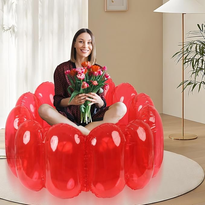Jelly Inflatable ChairJelly ChairJelly Collection Inflatable ChairJello Inflatable ChairJelly Blow Up Chairfor Indoor Outdoor Camping Party Beach Hiking Yard (Yellow)