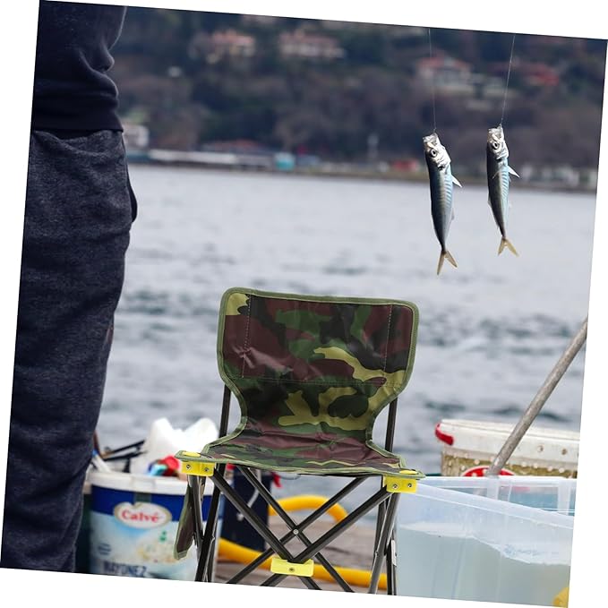 Folding Fishing Chair Portable Outdoor Fishing Stool Backrest Compact Design for for Camping Hiking