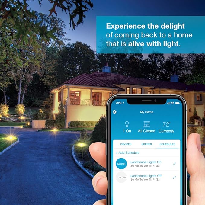 Lutron Outdoor Smart Plug for Caseta Smart Lighting Summer Patio Backyard Outdoor Lights &amp Motors 15A LED Fixtures &amp 1/2 HP Motors PD-15OUT-BL Black