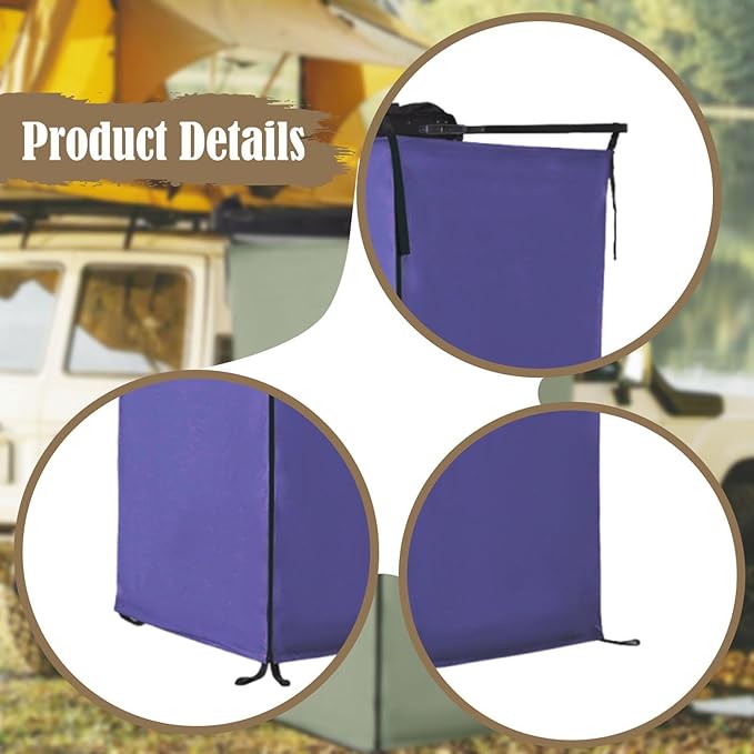 Vehicle Side Shower Tent Privacy Shelter Bathroom Outdoor Changing Dressing Room Restroom Shower Room for Beach Van Lands Deep Blue