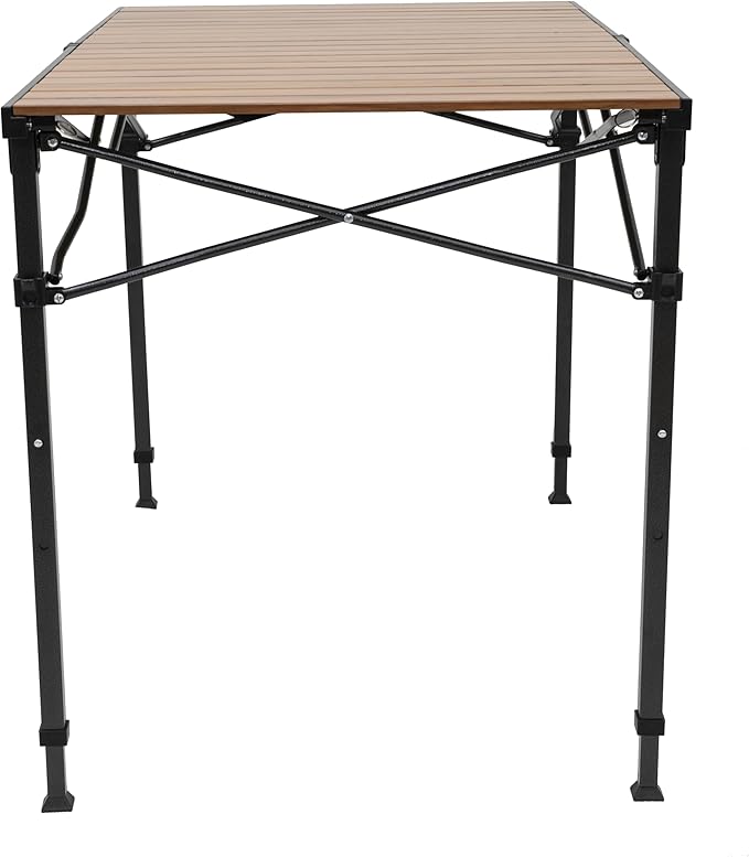 ALPS Mountaineering Overlanding Table Aluminum Roll-Top with Wood-Look Adjustable Height