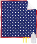 Beach Blanket Waterproof SandproofIndependence Day July 4th Extra Large 118X108 Picnic Blanket Beach MatLightweight Durable Camping Blanket with 4 Stakes for Beach TravelPatriotic American Flag