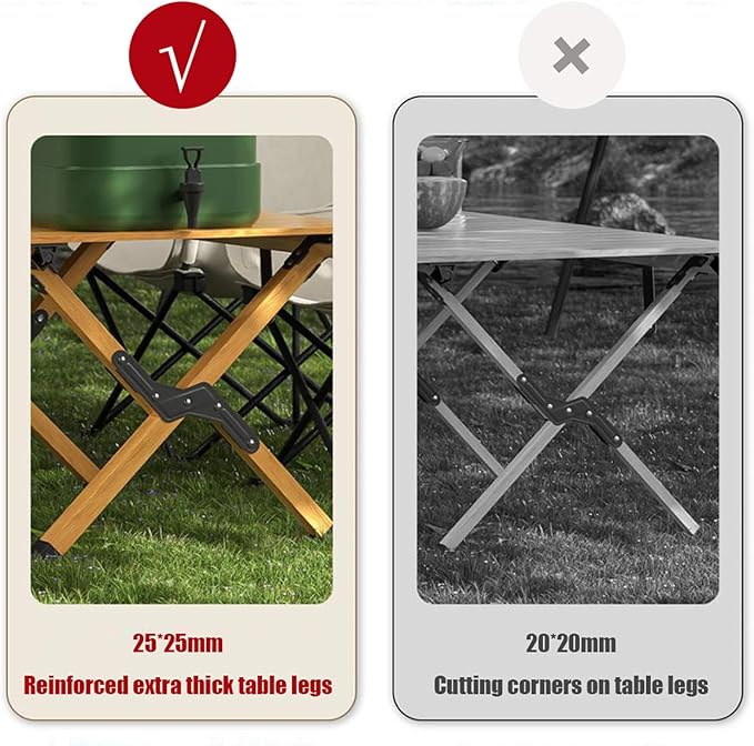 Portable Aluminum Picnic Table Set of 3 for Camping Outdoor BBQ and Picnics Lightweight Roll Up Backpacking