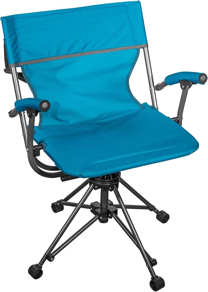 Zenithen Outdoor 360 Degree Portable Lawn Swivel Camping Chair w/Arms Perfect for Camping Sporting Events Outdoor Games Cookouts Get-Togethers and Patio Furniture Teal (Pack of 1)