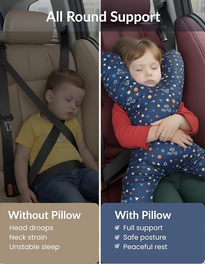 X Shape Travel Pillow – Neck &amp Head Support Cushion for Airplane Car Train &amp Office – Comfortable Travel Neck Pillow for Sleeping – Compact Portable Neck Pillow for Adults &amp Kids
