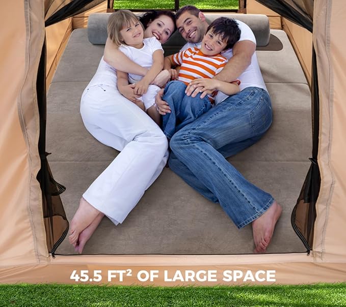 Inflatable Tents for Camping 2-4 Person Easy Set Up Camping Tent with Automatic &amp Manual Pump Waterproof Blow Up Tent for Family Outdoor