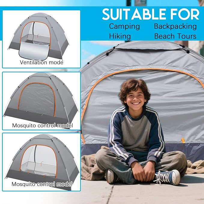 Camping Tents for Homeless Bulk 2 Person Homeless Backpacking Supplies Pop up Adult Waterproof Instant Easy Setup Tent for Hiking Outdoor Travel Camping Donation