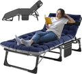 ABORON 5 Positions Camping Cots for AdultsOutdoor Folding Sleeping Cot/MatFolding Chaise Lounge Chair with PillowPortable Reclining Chair for Beach Lawn Camping PoolSunbathing Chairs