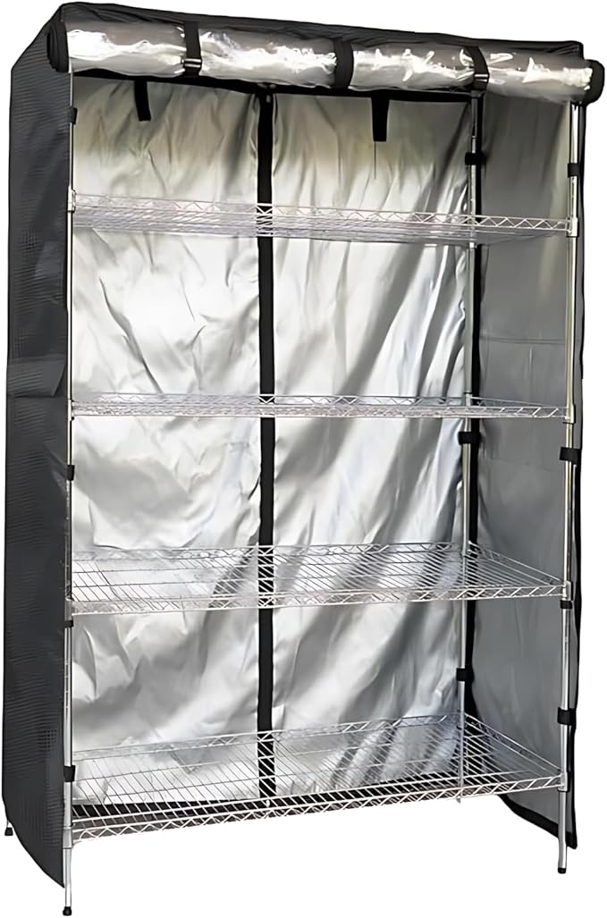 Storage Rack Cover Waterproof Oxford Cloth Clear Front 36X18X72 in Dustproof Shelving Unit Cover