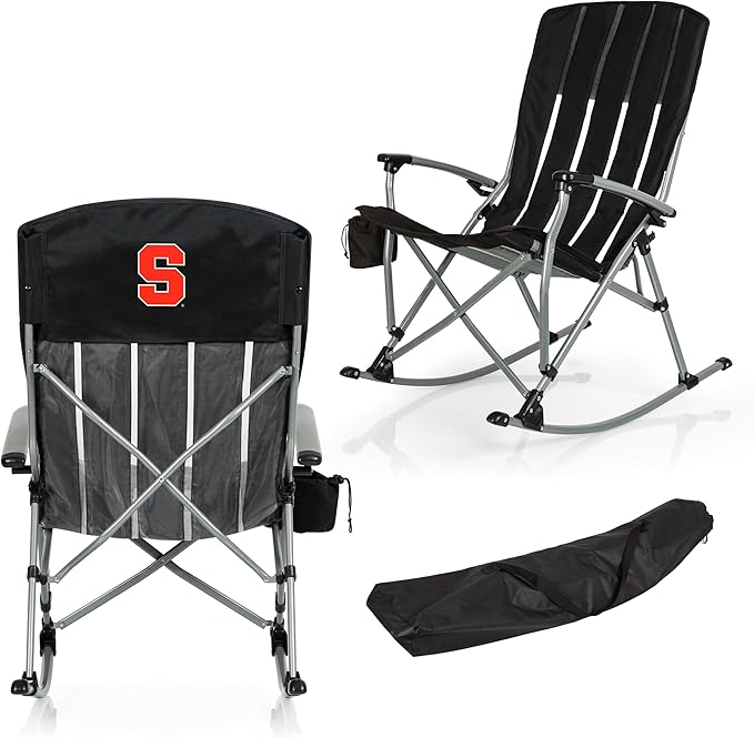 Picnic TIME NCAA Unisex-Adult NCAA Outdoor Rocking Camp Chair XL Heavy Duty Camping Chair for Adults