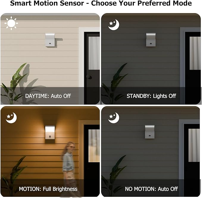 Motion Sensor Porch Light Outdoor Wall Mount Light Fixture White LED Wall Sconce IP54 Waterproof for Garage Front Door Patio House3000K 18W 1800lm