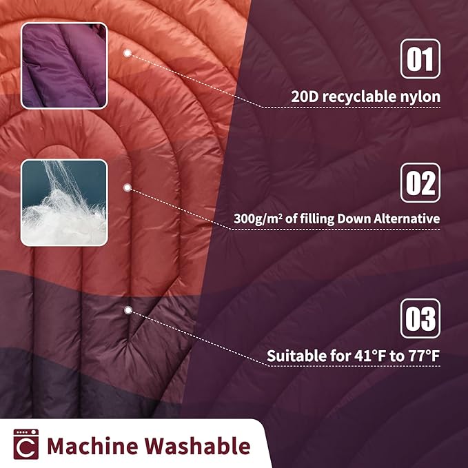Camping BlanketLightweight Puffy Printed Camping Blanket Packable Outdoor Blanket for CampingTraveling Stadium Hiking Picnics