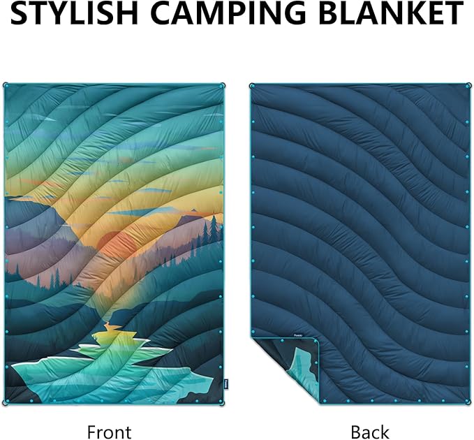 Camping BlanketLightweight Puffy Printed Camping Blanket Packable Outdoor Blanket for CampingTraveling Stadium Hiking Picnics