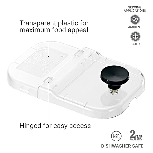 Server Products 80310 Clear Plastic Fountain Jar Hinged Lid for Condiment Dispenser Jars Compatible with Standard Server Fountain Jars