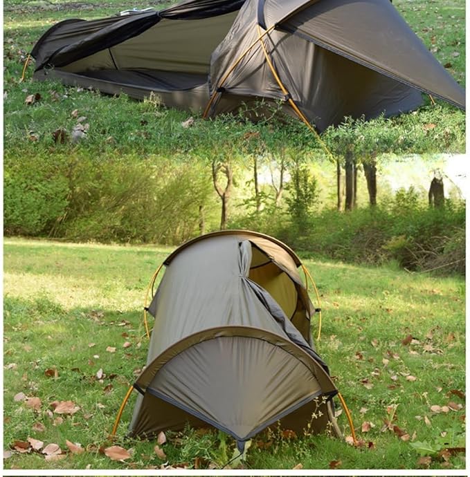 Ultralight Single Person Bivy Tent for Camp 1 Person 3 Season Waterproof Single Person Backpacking for Camping Hiking Backpack Bivy Tent Ultralight 2.2LBS 15D SIL-Coated Nylon PU3000MM