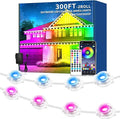 300FT Permanent Outdoor Lights IP67 Waterproof LED Lights App/Remote Control Outside Light Permanent Christmas Lights for House Christmas Party Festival Decoration (2 Rolls 150 FT)