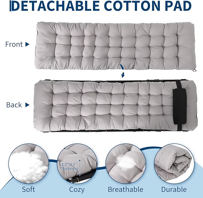 Heavy Duty Camping Cot for Adults 400LBS Folding Sleeping Cot with Removable Mattress Portable Double Layer Oxford Camp Bed with Carry Bag for Travel Tent Guest Office Nap