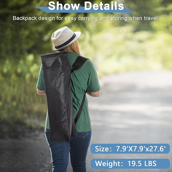 1.8 * 1.8m Beveled Oxford Cloth Black Plastic Sprayed Iron Pipe with One Side Cloth Backpack Storage Bag Folding Shed Sky Blue