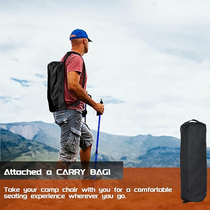 Portable Camping Chair Folding Beach Backpacking Chair for Adults Hiking Climbing Picnic for Outdoor with Carry Bag.
