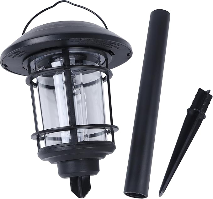 Dynaming 6 Pack Dual Use Solar Path Lights Outdoor Hanging Lantern Solar Garden Lights with Edison Bulb Landscape Lighting Waterproof &amp Auto On/Off for Patio Pathway Walkway Driveway Warm Whit