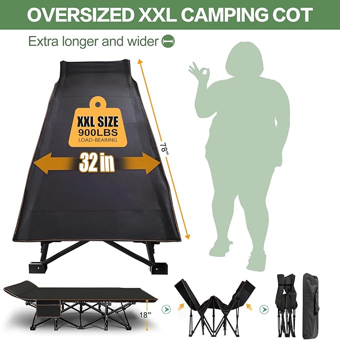 Barbella Folding Camping Cot Folding Cot Camping Cots for Adults Portable Sleeping Cot with Mattress Foldable Outdoor Bed Camp Cots Guest Bed with Carry Bag for Home Office &amp Outdoor Use