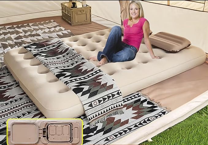Alvantor Portable Self Inflating Air Mattress74.8 * 39.37Inch Queen Size for Camping Traveling Backpacking Inflatable Bed Camping Inflatable Bed (Single)