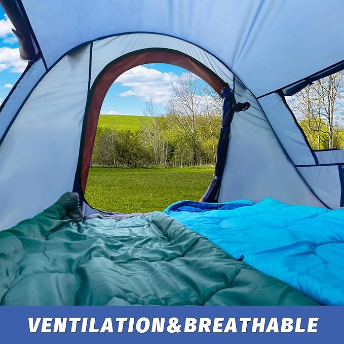Pop-up Tent2 Person Camping TentInstant Portable Beach TentEasy Pop Up Shade Tents 2 Doors for Camping Hiking &amp Traveling with Carrying Bag