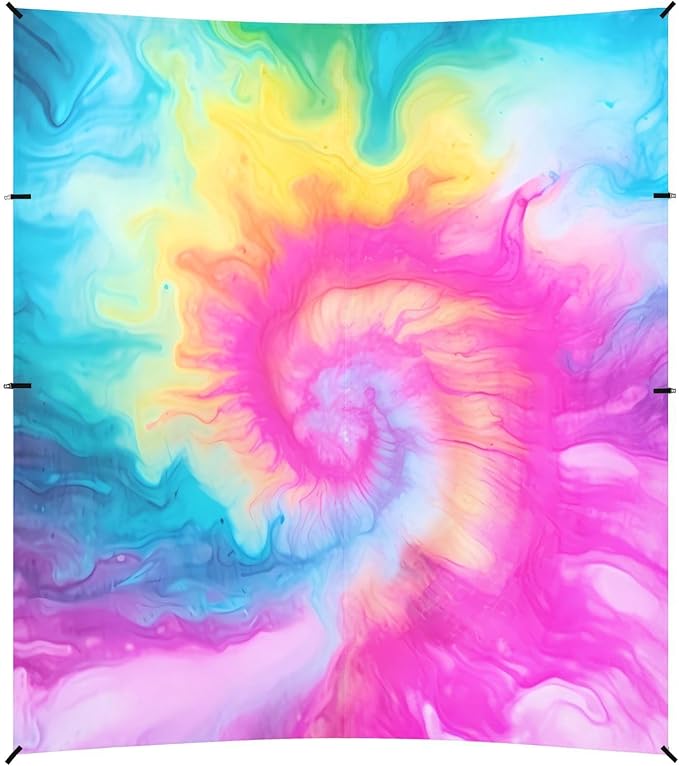 Color Tie-dye RainbowCamping Sun Shelters 9.2 x 10.5 FT Beach Canopy Tent Sun Shade with Carrying Bag for Camping Trips Fishing Backyard Fun or Picnics 21341528
