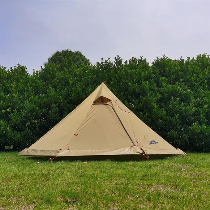 Tipi Hot Tent with Fire Retardant Stove Jack for Flue Pipes 3~4 Person Lightweight Teepee Tents with Snow Skirt for Family Team Outdoor Backpacking Camping Hiking