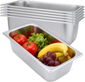 6 Pack Stainless Steel Steam Hotel Pan 1/3 Size 4 Inch Deep Anti-Jam Steam Table Pan for Restaurant Family Events Personal Catering Use 12.8 x 6.88 x 4 Inch