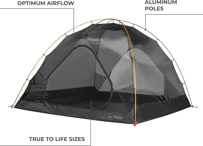 Teton Sports Mountain Ultra Tents 1-4 Person Backpacking Tent Lightweight Perfect for Camping Hiking and Backpacking – Waterproof and Built to Last