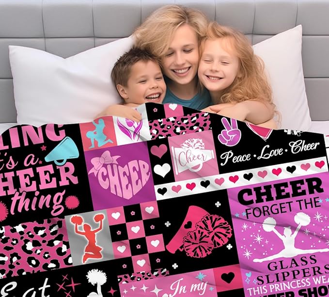 Cheerleader Gifts Cheer Blanket for GirlsFlannel Cheerleaders Throw Blanket Cheerleading Gifts for Girls Team Cheer Lovers 60x50