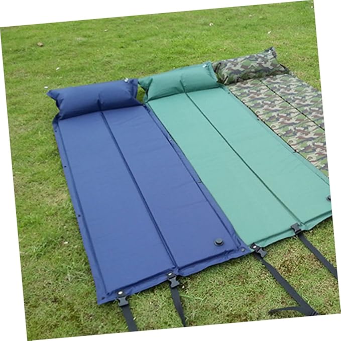 Happyyami Wear Resistant Portable Inflatable Sleeping Pad with Pillow Compact Camping Mat for Hiking Picnic Outdoor Use Lightweight Full Sleep Pad for Cold Ground Insulation