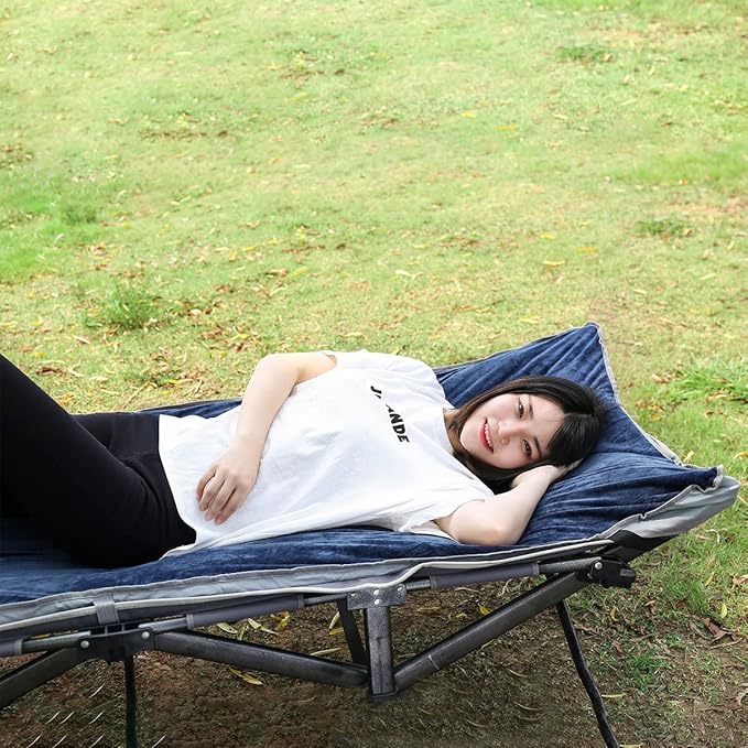 Sleeping Cot Pads (75 x 28) with Elastic Straps Portable for Outdoor &amp Hiking Cotton Soft Thick Camping Cot PadWaterproof