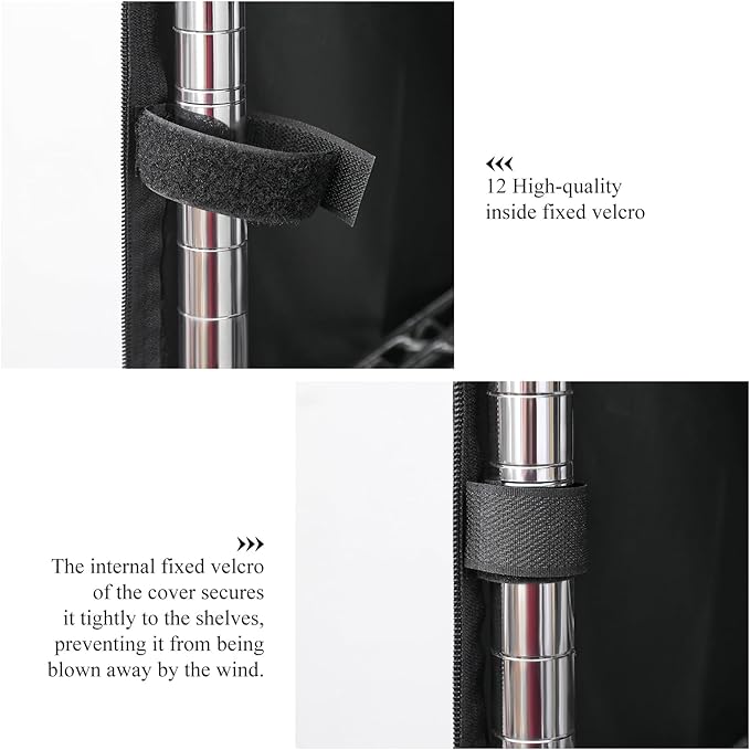 Shelf Covers for Wire ShelvingHeavy Duty Dustproof Storage Wire Rack Covers with Zipper Fit for Your Pantry Shelves36*18*62 inches BlackCover Only