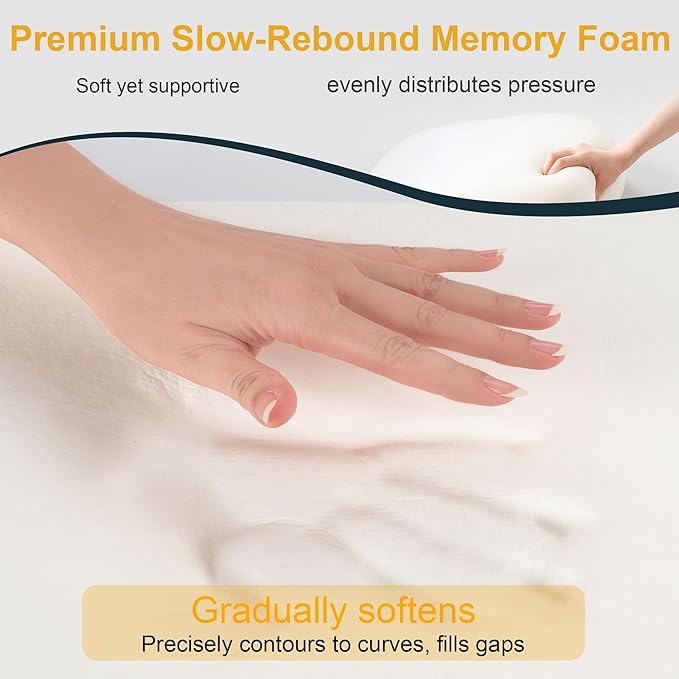 Thick Camping Memory Foam Pillow Compressible &amp Ultralight Travel Pillow for Backpacking - Ergonomic Neck &amp Lumbar Support for Side Sleepers Compact for Hiking Car Airplane