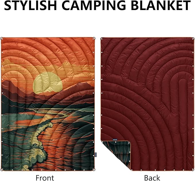 Camping BlanketLightweight Puffy Printed Camping Blanket Packable Outdoor Blanket for CampingTraveling Stadium Hiking Picnics