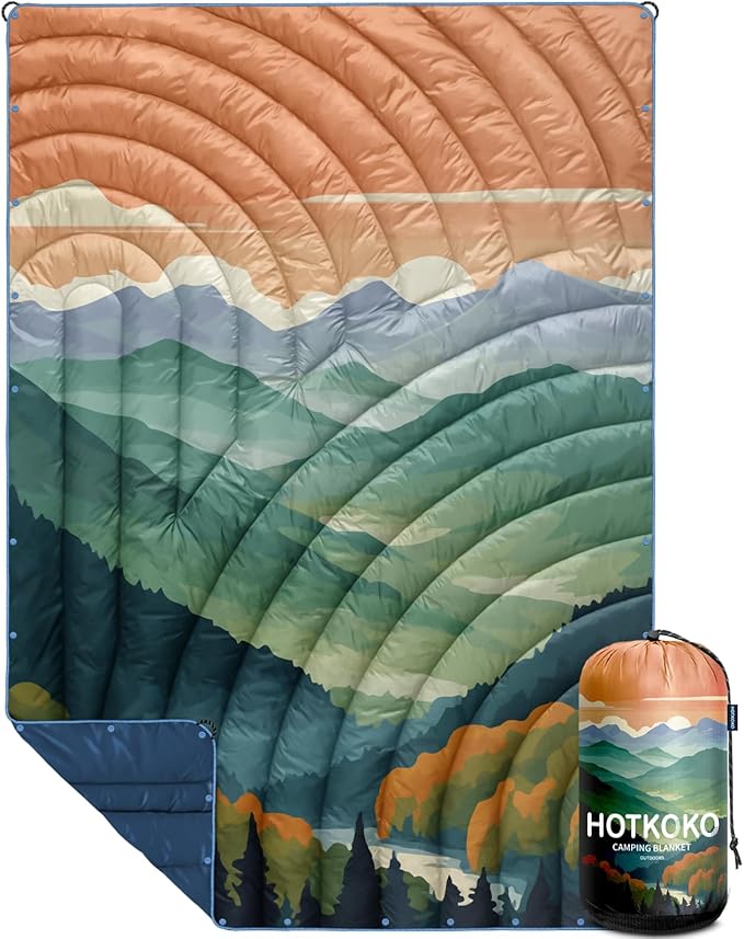Camping BlanketLightweight Puffy Printed Camping Blanket Packable Outdoor Blanket for CampingTraveling Stadium Hiking Picnics