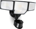 LUTEC 80W 9000LM LED Security Light Hardwire Motion Sensor Outdoor Lights 4 Head LED Flood Lights Outdoor 5000K Daylight IP65 Waterproof Motion Detected Lights for Outside Garage Yard (Black)