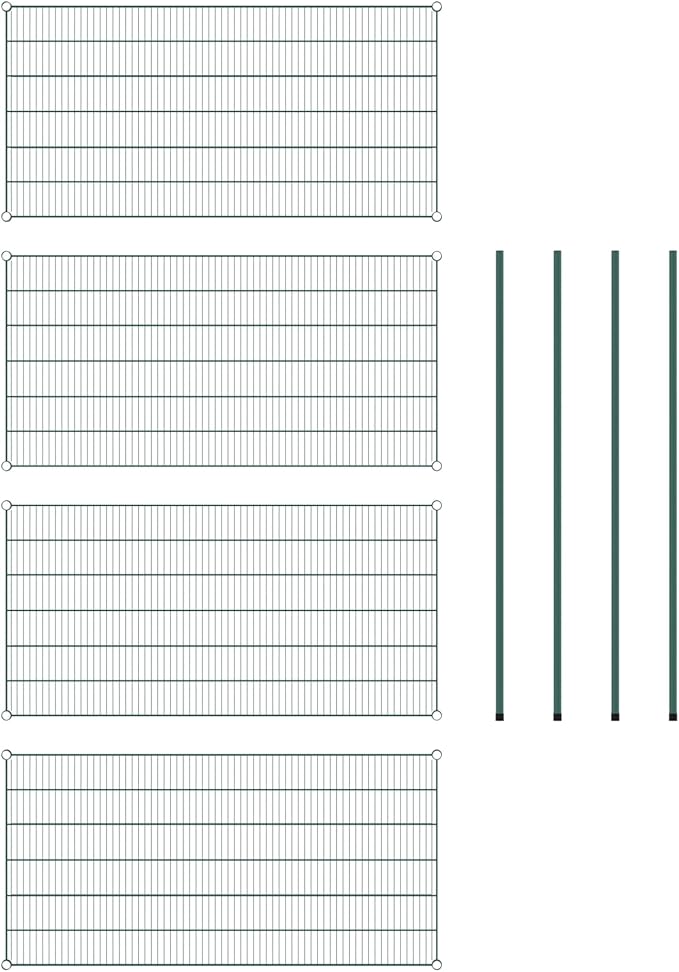 Commercial NSF Listed Green Epoxy Stationary Wire Shelving Kit 30 x 60 x 64 with 4 Shelves Perfect for Warehouse Walk-in Refrigerator Freezer Grocery Store Restaurant Dishroom