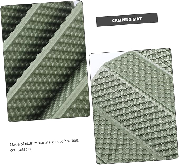 Totority Foldable Outdoor Camping Cushion Thick Picnic Mat Multi-use Sitting Pad Green Aluminum Foil Mat for Hiking and Travel