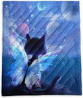 Axolotl Butterfly Cat Camping BlanketMoon Stars Packable Outdoor BlanketGlitter Planet Lightweight Waterproof Printed BlanketCat Lover Travel Blanket for CampingTravelStadiumHikingNavy Blue