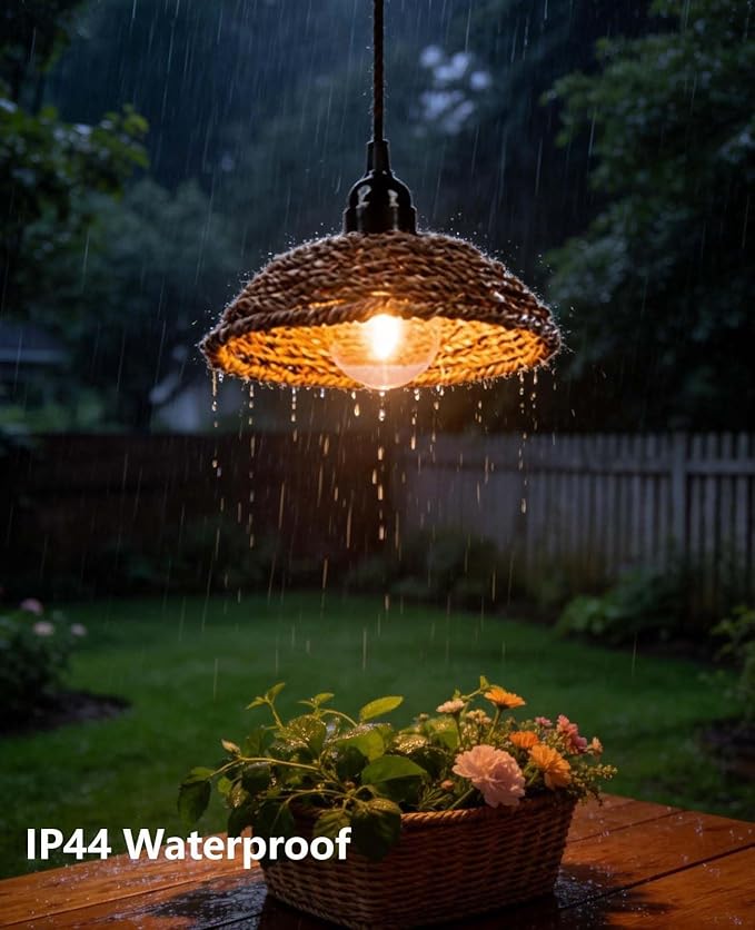 Outdoor Chandelier Lights Waterproof Battery Operated Pendant Lights for Gazebo Pergola Patio Porch IP65 Weatherproof(3 Packs)