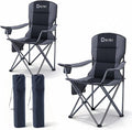 Onini Oversized Camping Folding Chairs Heavy Duty Support 500 LBS Chair with Cup Holder Storage Bag for Outdoor Beach Fishing Trip Picnic Thicken 600D Oxford 2 Pack