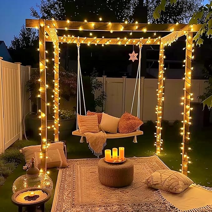 JMEXSUSS 500 LED Christmas Lights Outdoor 173ft Warm White Christmas Tree Lights 8 Modes Plug in Twinkle String Light for Outside Holiday Indoor Ceiling House Xmas Decorations