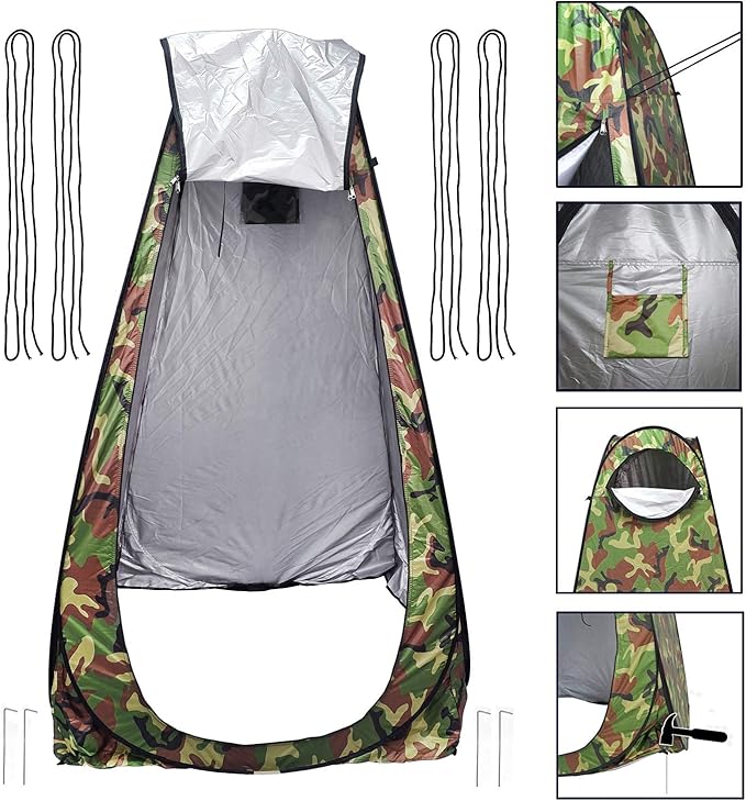XKMT- Beach Portable Pop Up Changing Tent/Outdoor Privacy Tent/Camping Toilet Tent/Window Rain Shelter/Foldable With Carry Bag [P/N: ET-OUTDOOR005-CAMOU]