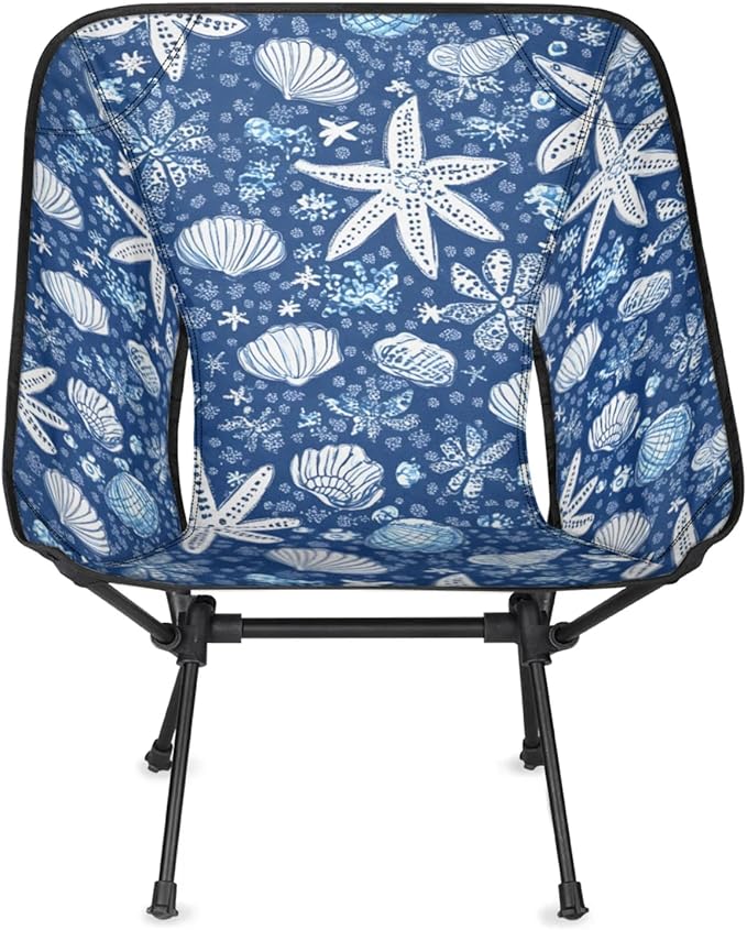 Honeybaby Folding Camping Chair Starfish Shells Theme Camping Chairs Lightweight Portable Chair Outdoor Foldable Chairs for Camping Travel Picnic Beach Hiking