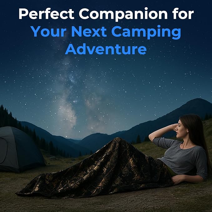SereneLife Backpacking Sleeping Bag Camping Gear Mummy Sleeping Bag For Adults/Teens w/ Pillow and Bag - Outdoor Lightweight Weather Proof Sleeping Bag for Camping Hiking Traveling Real Tree