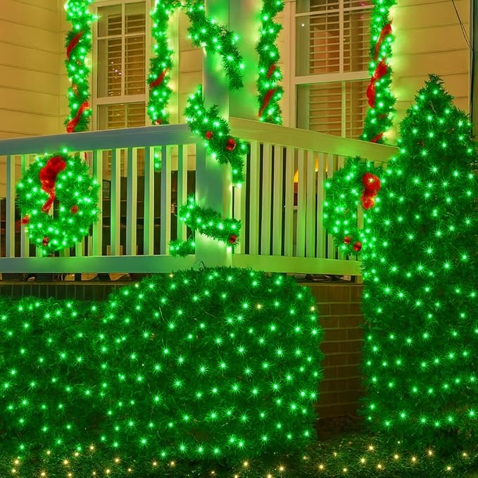 Extra-Long 144FT Solar String Lights for Outside 2 Pack 400LED Solar St. Patrick's Day Lights Waterproof Copper Wire 8 Modes Twinkle Fairy Lights Outdoor for Tree Garden Party Xmas Decor (Green)